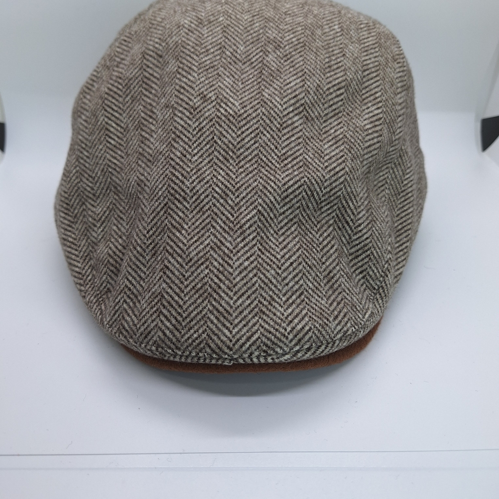 Classic Brown Herringbone Flat Cap